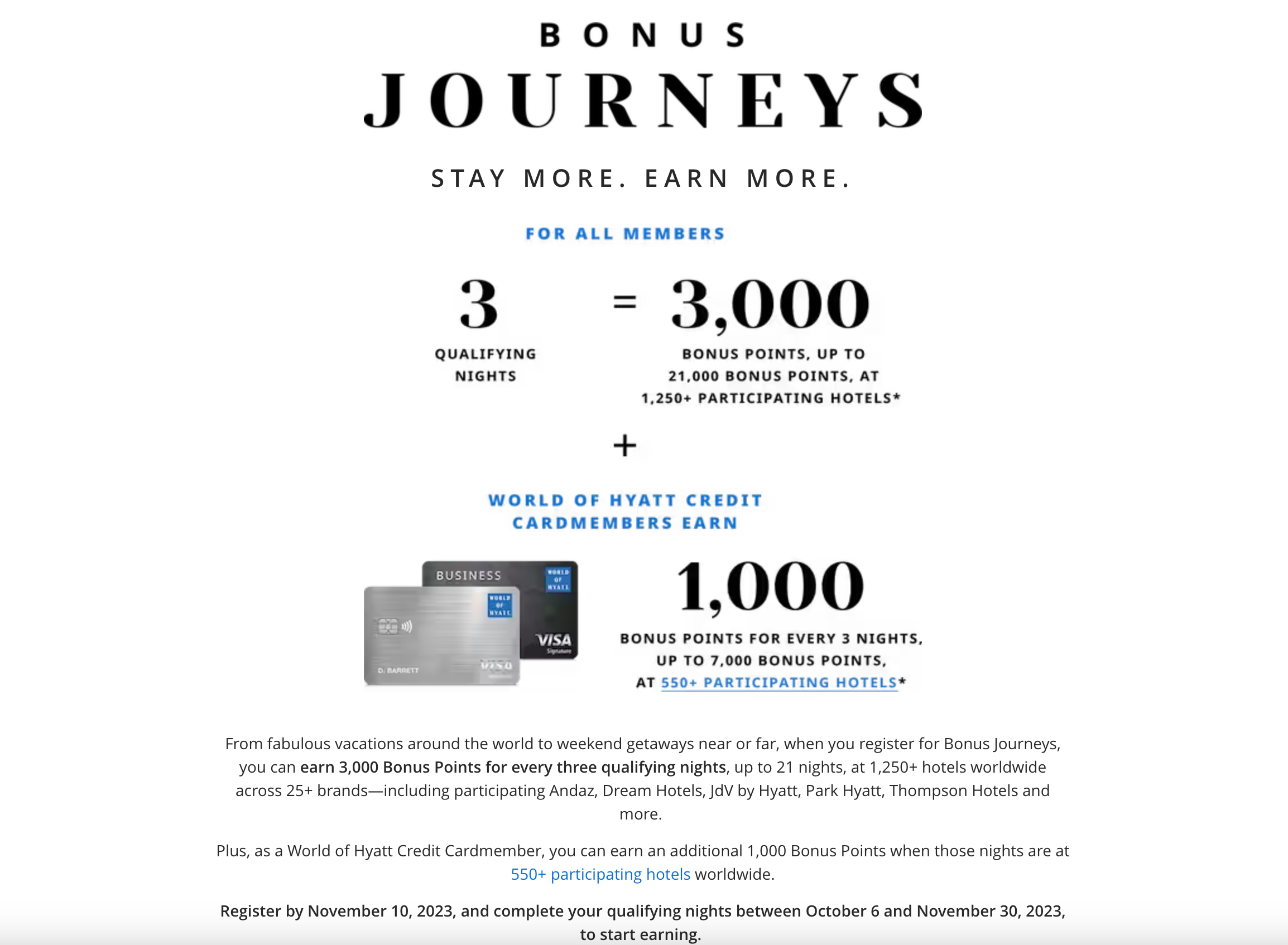 Read more about the article New Hyatt promo: Earn 3,000 bonus points on stays this fall