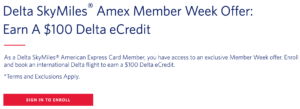 Read more about the article Delta Amex cardholders: Claim your $100 eCredit today