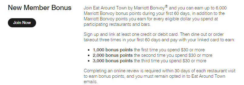 You are currently viewing Earn 8 Marriott points per dollar this month with the Eat Around Town dining program